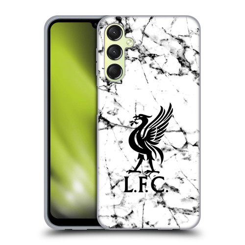 Liverpool Football Club Marble Black Liver Bird Soft Gel Case for Samsung Galaxy A24 4G / M34 5G