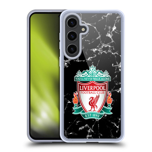 Liverpool Football Club Marble Black Crest Soft Gel Case for Samsung Galaxy S24+ 5G
