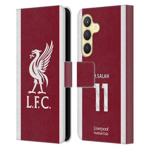 Liverpool Football Club 2023/24 Players Home Kit Mohamed Salah Leather Book Wallet Case Cover For Samsung Galaxy S24 5G