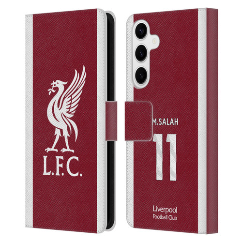 Liverpool Football Club 2023/24 Players Home Kit Mohamed Salah Leather Book Wallet Case Cover For Samsung Galaxy S24+ 5G