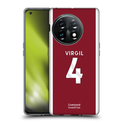 Liverpool Football Club 2023/24 Players Home Kit Virgil van Dijk Soft Gel Case for OnePlus 11 5G