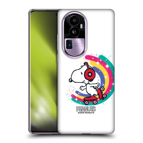 Peanuts Snoopy Boardwalk Airbrush Colourful Skating Soft Gel Case for OPPO Reno10 Pro+