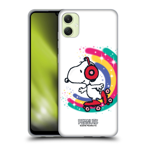 Peanuts Snoopy Boardwalk Airbrush Colourful Skating Soft Gel Case for Samsung Galaxy A05