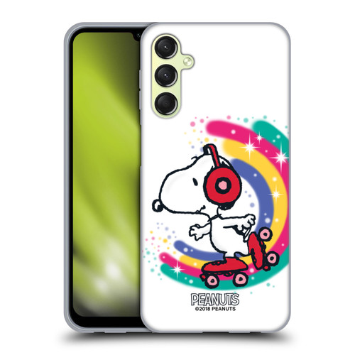 Peanuts Snoopy Boardwalk Airbrush Colourful Skating Soft Gel Case for Samsung Galaxy A24 4G / M34 5G