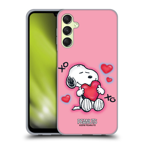 Peanuts Snoopy Boardwalk Airbrush XOXO Soft Gel Case for Samsung Galaxy A24 4G / M34 5G
