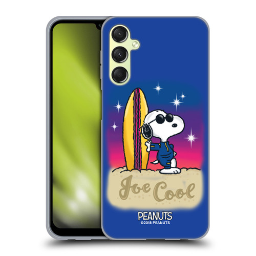 Peanuts Snoopy Boardwalk Airbrush Joe Cool Surf Soft Gel Case for Samsung Galaxy A24 4G / M34 5G