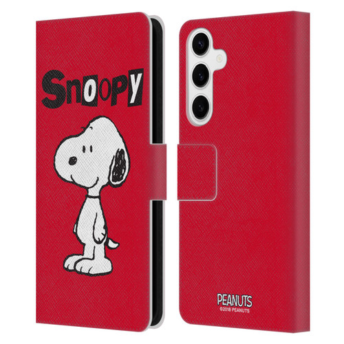 Peanuts Characters Snoopy Leather Book Wallet Case Cover For Samsung Galaxy S24+ 5G
