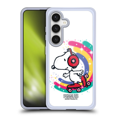 Peanuts Snoopy Boardwalk Airbrush Colourful Skating Soft Gel Case for Samsung Galaxy S24 5G
