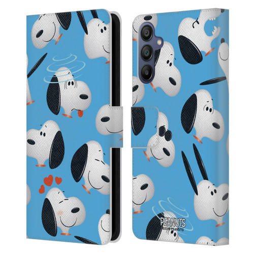 Peanuts Character Patterns Snoopy Leather Book Wallet Case Cover For Samsung Galaxy A15