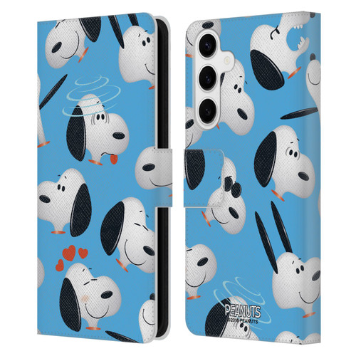 Peanuts Character Patterns Snoopy Leather Book Wallet Case Cover For Samsung Galaxy S24+ 5G