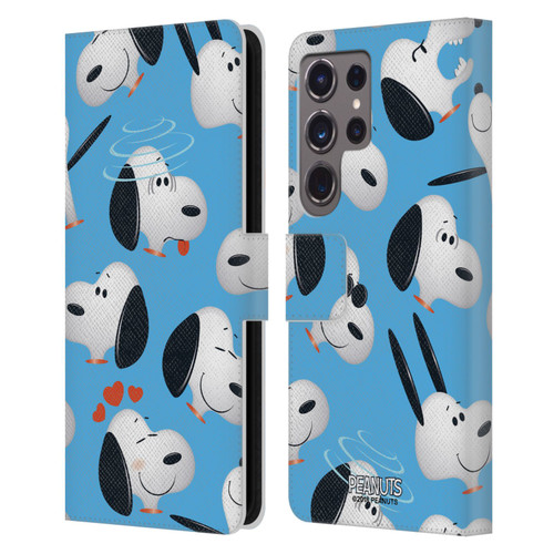 Peanuts Character Patterns Snoopy Leather Book Wallet Case Cover For Samsung Galaxy S24 Ultra 5G