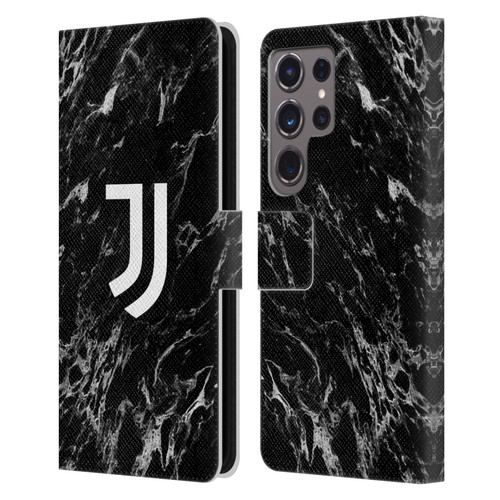 Juventus Football Club Marble Black Leather Book Wallet Case Cover For Samsung Galaxy S24 Ultra 5G