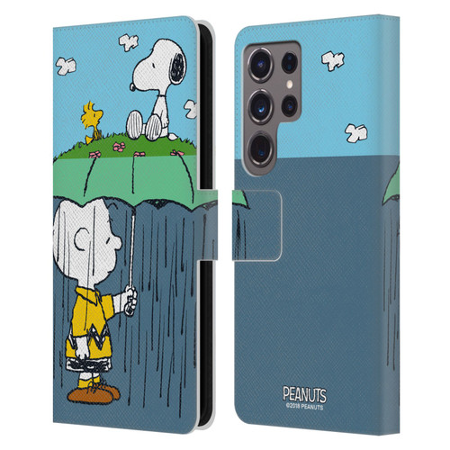 Peanuts Halfs And Laughs Charlie, Snoppy & Woodstock Leather Book Wallet Case Cover For Samsung Galaxy S24 Ultra 5G