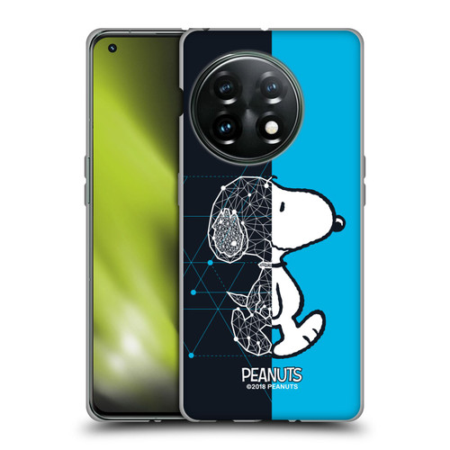Peanuts Halfs And Laughs Snoopy Geometric Soft Gel Case for OnePlus 11 5G