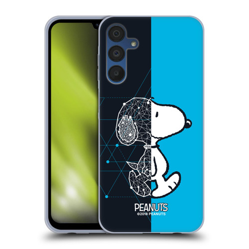 Peanuts Halfs And Laughs Snoopy Geometric Soft Gel Case for Samsung Galaxy A15