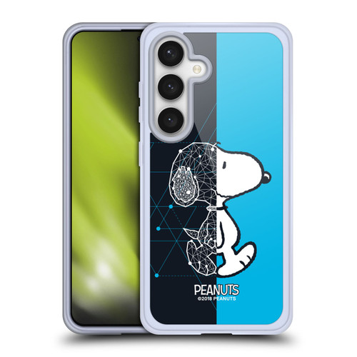 Peanuts Halfs And Laughs Snoopy Geometric Soft Gel Case for Samsung Galaxy S24 5G