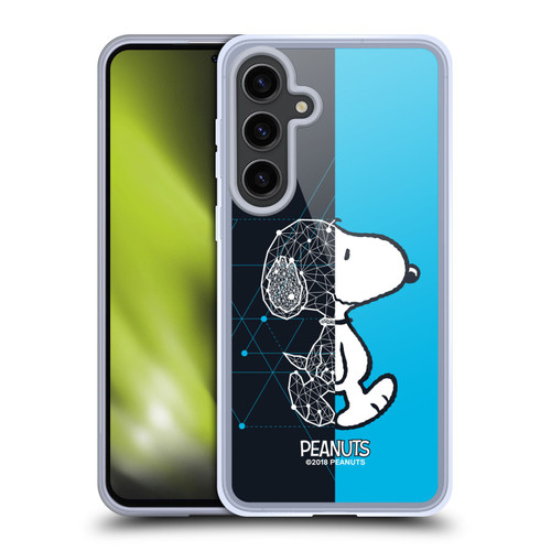 Peanuts Halfs And Laughs Snoopy Geometric Soft Gel Case for Samsung Galaxy S24+ 5G & MagSafe