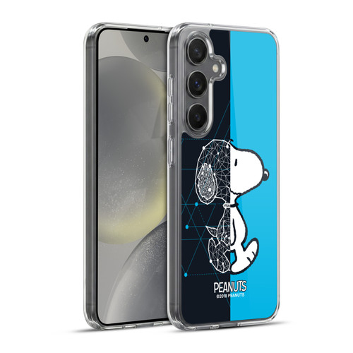 Peanuts Halfs And Laughs Snoopy Geometric Soft Gel Case for Samsung Galaxy S24+ 5G & MagSafe