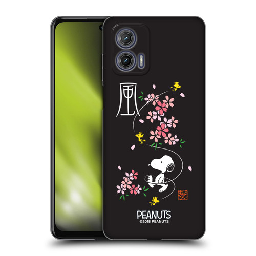 Peanuts Oriental Snoopy Cherry Blossoms Soft Gel Case for Motorola Moto G73 5G