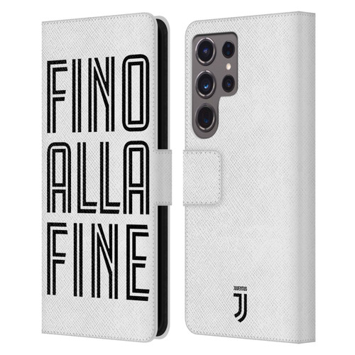 Juventus Football Club Type Fino Alla Fine White Leather Book Wallet Case Cover For Samsung Galaxy S24 Ultra 5G