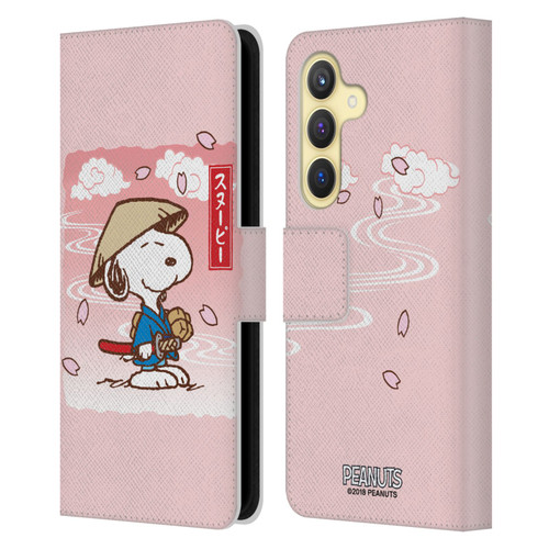 Peanuts Oriental Snoopy Samurai Leather Book Wallet Case Cover For Samsung Galaxy S24 5G