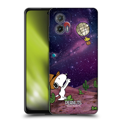Peanuts Snoopy Space Cowboy Nebula Balloon Woodstock Soft Gel Case for Motorola Moto G73 5G