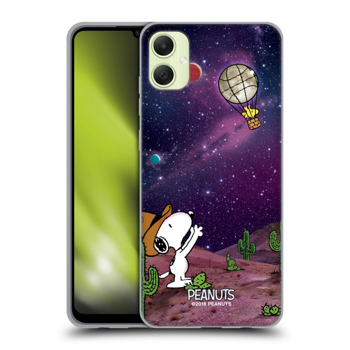Peanuts Snoopy Space Cowboy Nebula Balloon Woodstock Soft Gel Case for Samsung Galaxy A05