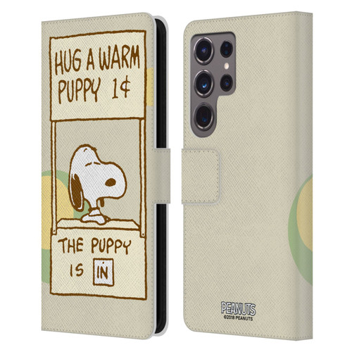 Peanuts Snoopy Hug Warm Leather Book Wallet Case Cover For Samsung Galaxy S24 Ultra 5G