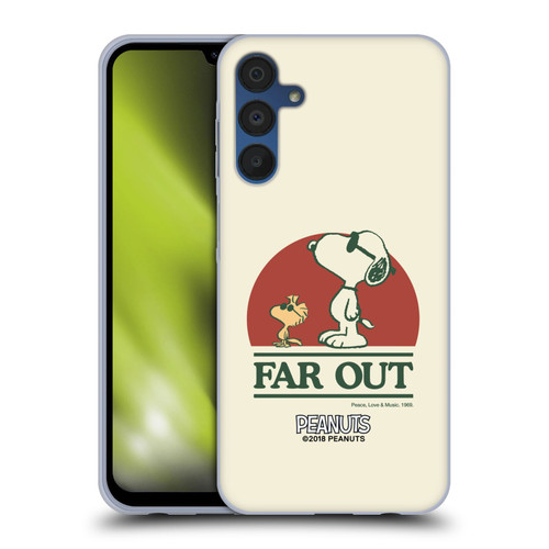 Peanuts Woodstock 50th Snoopy Woodstock Far Out Soft Gel Case for Samsung Galaxy A15