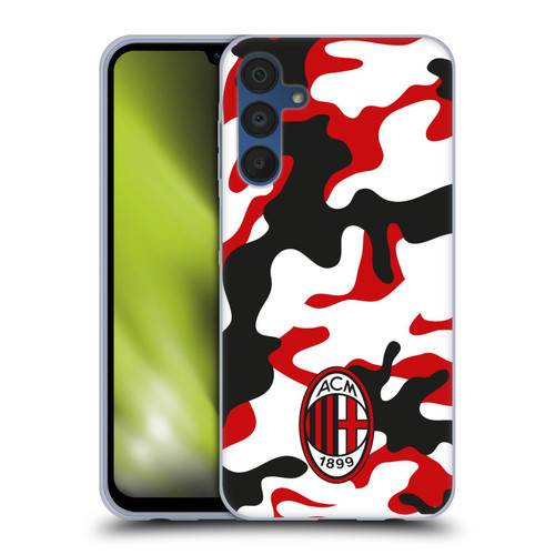 AC Milan Crest Patterns Camouflage Soft Gel Case for Samsung Galaxy A15 & MagSafe