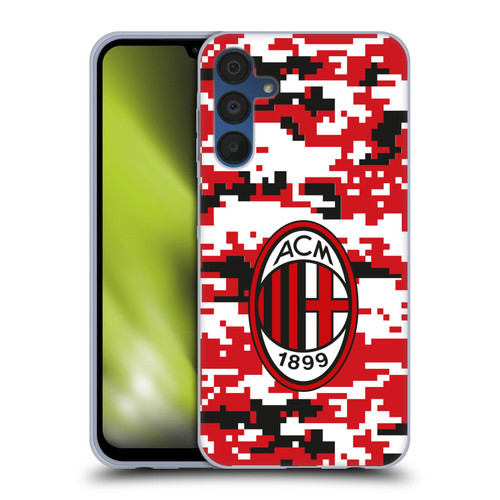 AC Milan Crest Patterns Digital Camouflage Soft Gel Case for Samsung Galaxy A15 & MagSafe