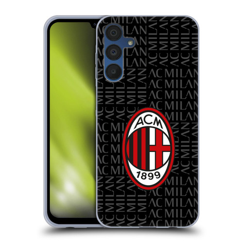 AC Milan Crest Patterns Red And Grey Soft Gel Case for Samsung Galaxy A15 & MagSafe