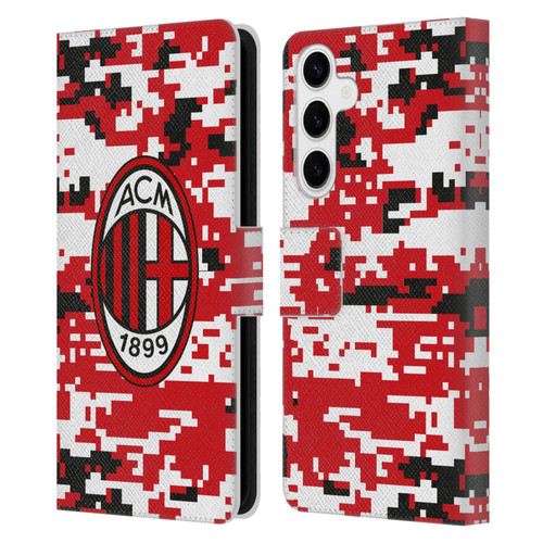 AC Milan Crest Patterns Digital Camouflage Leather Book Wallet Case Cover For Samsung Galaxy S24+ 5G