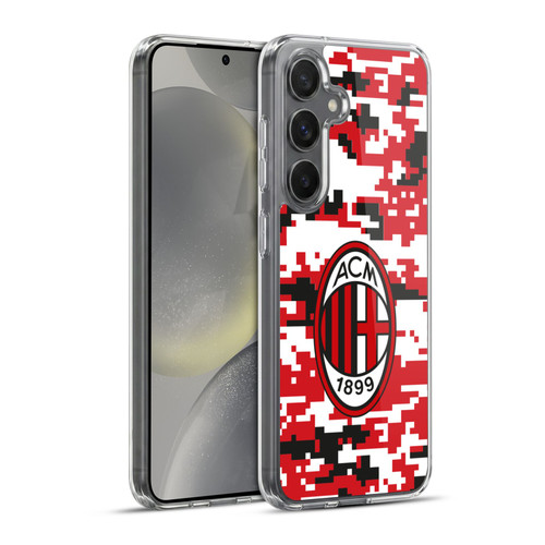 AC Milan Crest Patterns Digital Camouflage Soft Gel Case for Samsung Galaxy S24+ 5G & MagSafe