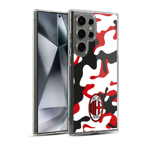 AC Milan Crest Patterns Camouflage Soft Gel Case for Samsung Galaxy S24 Ultra 5G & MagSafe