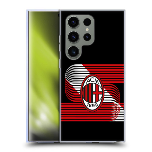 AC Milan Crest Patterns Diagonal Soft Gel Case for Samsung Galaxy S24 Ultra 5G & MagSafe