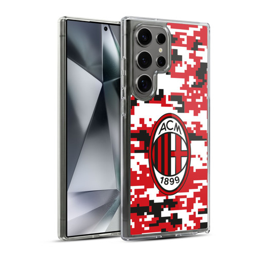 AC Milan Crest Patterns Digital Camouflage Soft Gel Case for Samsung Galaxy S24 Ultra 5G & MagSafe