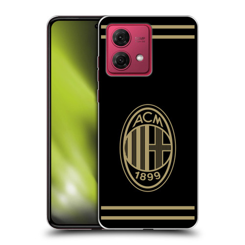 AC Milan Crest Black And Gold Soft Gel Case for Motorola Moto G84 5G