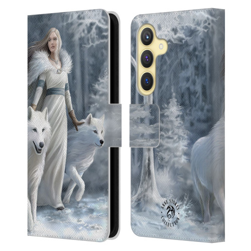 Anne Stokes Wolves Winter Guardians Leather Book Wallet Case Cover For Samsung Galaxy S24 5G