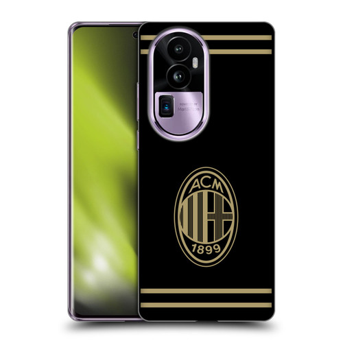 AC Milan Crest Black And Gold Soft Gel Case for OPPO Reno10 Pro+