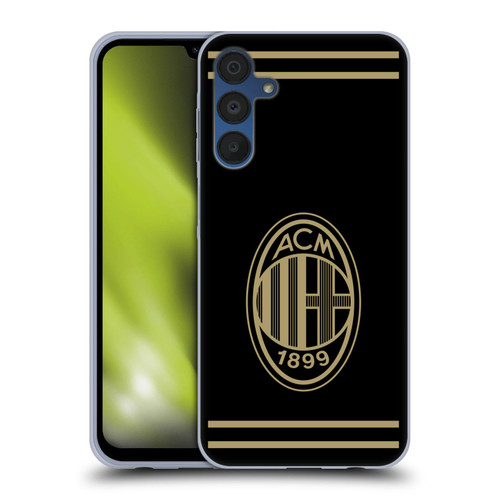 AC Milan Crest Black And Gold Soft Gel Case for Samsung Galaxy A15 & MagSafe