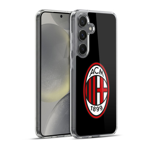 AC Milan Crest Full Colour Black Soft Gel Case for Samsung Galaxy S24+ 5G & MagSafe