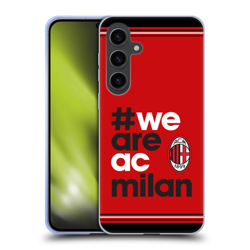 AC Milan Crest Stripes Soft Gel Case for Samsung Galaxy S24+ 5G