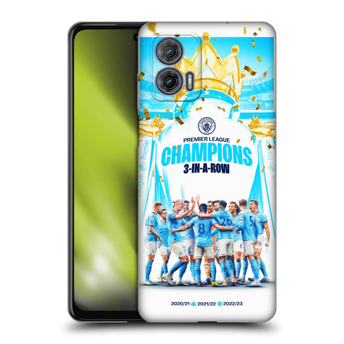Manchester City Man City FC 2023 Champions Team Poster Soft Gel Case for Motorola Moto G73 5G