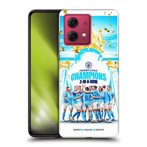 Manchester City Man City FC 2023 Champions Team Poster Soft Gel Case for Motorola Moto G84 5G