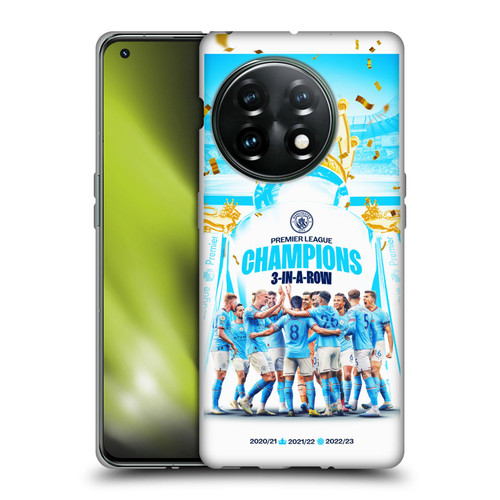 Manchester City Man City FC 2023 Champions Team Poster Soft Gel Case for OnePlus 11 5G