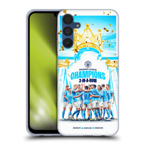 Manchester City Man City FC 2023 Champions Team Poster Soft Gel Case for Samsung Galaxy A15