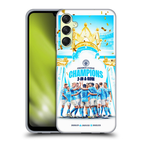Manchester City Man City FC 2023 Champions Team Poster Soft Gel Case for Samsung Galaxy A24 4G / M34 5G