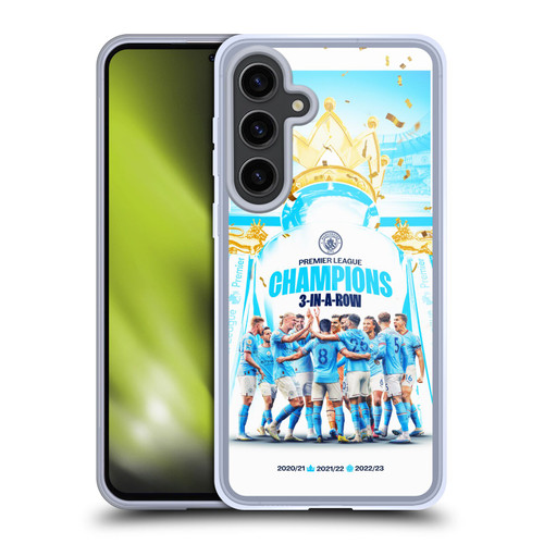 Manchester City Man City FC 2023 Champions Team Poster Soft Gel Case for Samsung Galaxy S24+ 5G