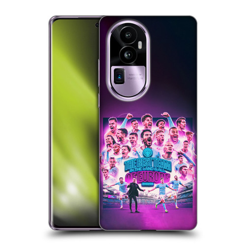 Manchester City Man City FC 2023 Champions of Europe Team Graphics Soft Gel Case for OPPO Reno10 Pro+